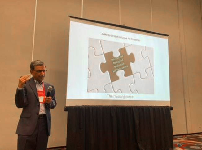 Congratulations to Murali Kuppuswamy, a 2nd-year Executive Doctorate in Business Administration student here at Bauer! In August, 2024, Murali and Dr. Vanessa Patrick took the stage at The Gulf Coast Symposium on HR to present a paper in front of nearly 1,300 participants.