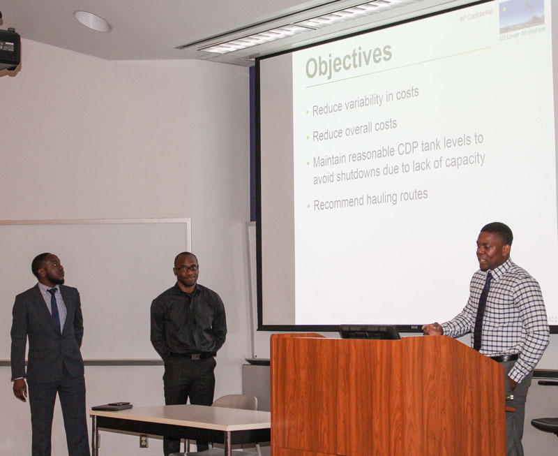 Five teams of undergraduate, MBA and MS students from the C. T. Bauer College of Business put their skills to practice during the Supply Chain Forum Case Competition sponsored by BP.