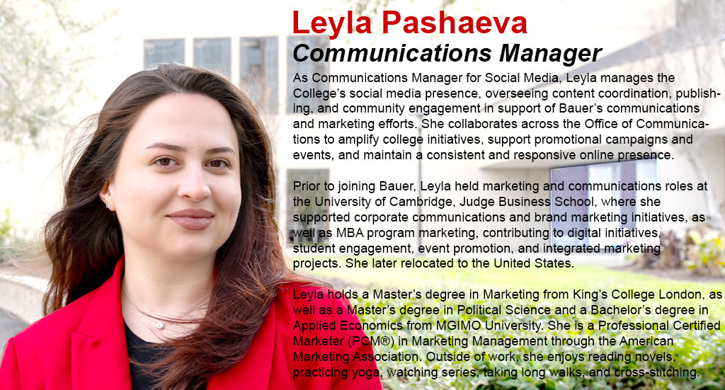 Leyla Pashaeva, Communications Manager