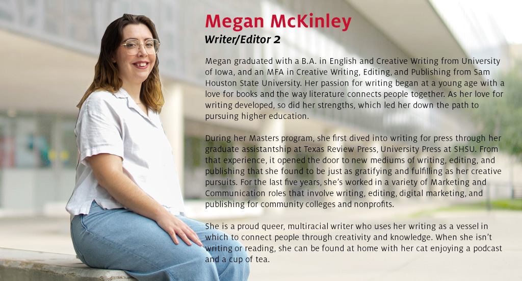 Megan McKinley, Writer/Editor 2
