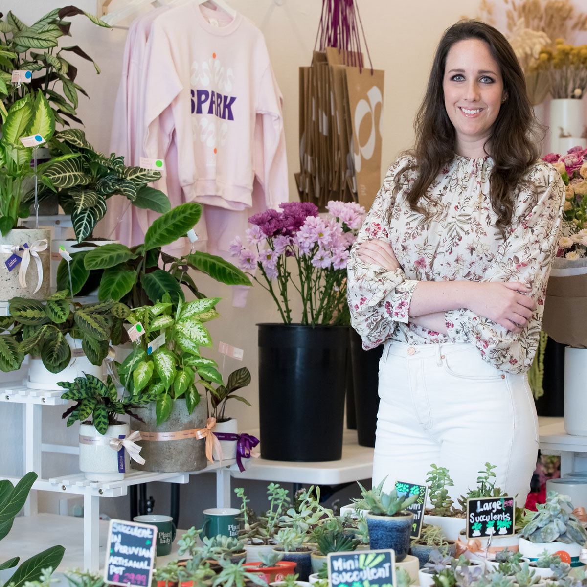 Bauer College MBA alumna and florist Thalia Jaguande