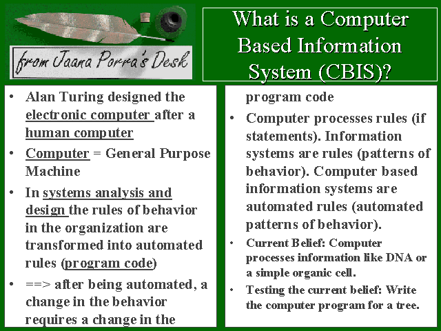 What Is A Computer Based Information System CBIS 