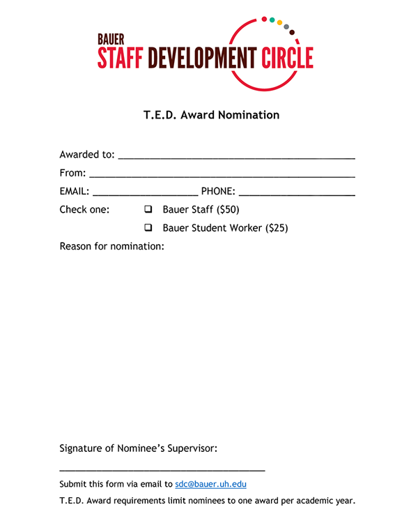 TED nomination form