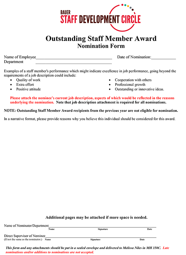 Staff Award Nomination Form